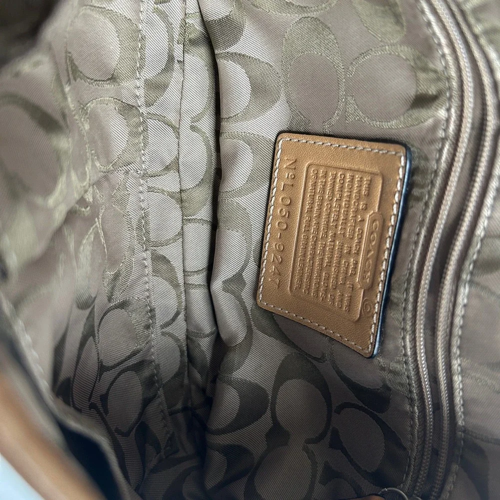Coach Soho Tan Brown Leather Flap Shoulder Bag 9248 Good - Picture 8 of 12